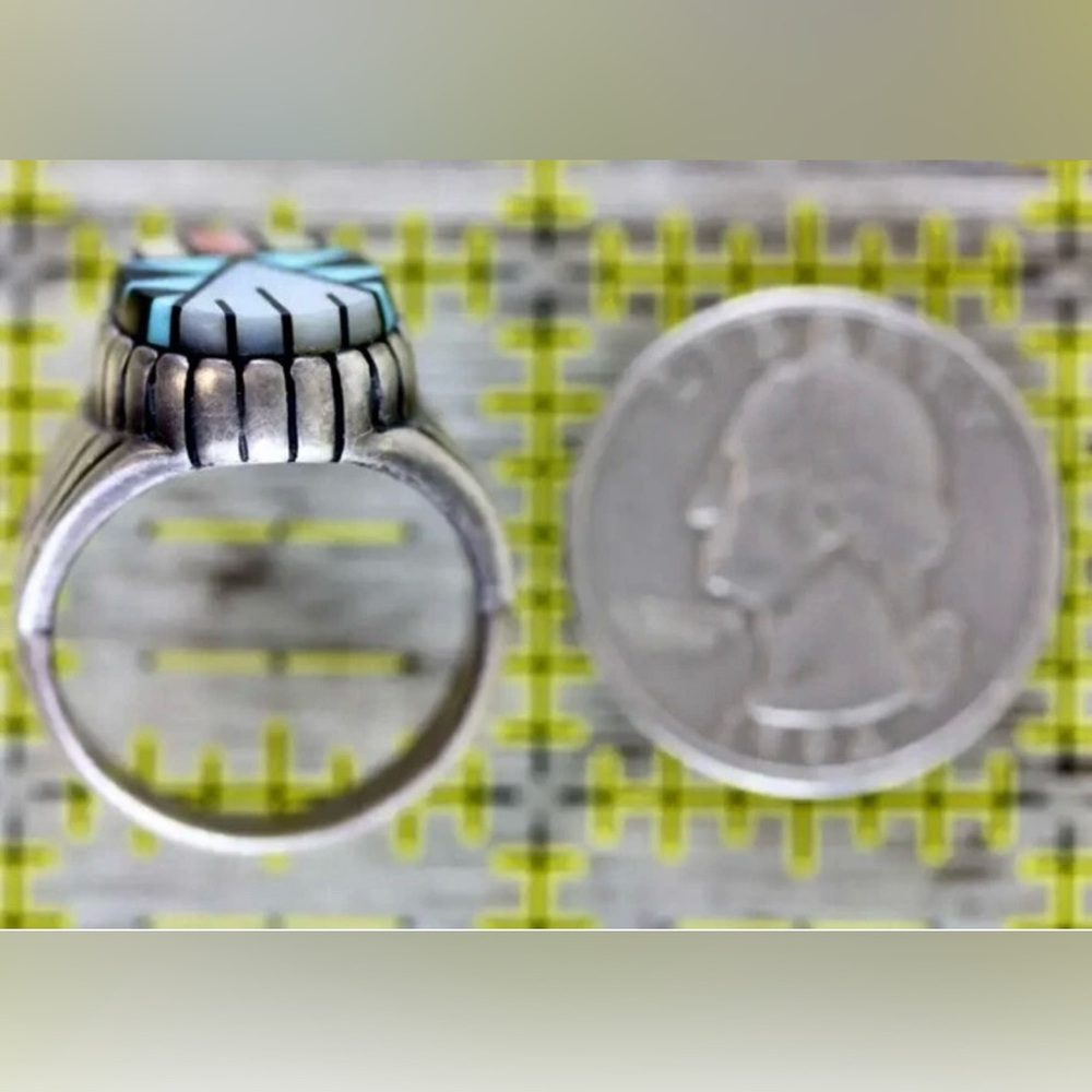 Carolyn Pollack Silver Multicolor Inlay Ring - Picture 2 of 5